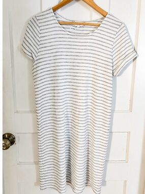 Pink Rose Gray & White Striped Swim Cover Up - soft and light